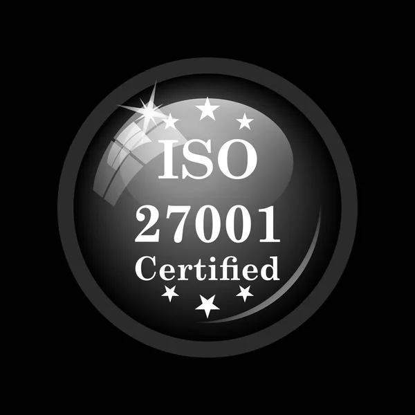 Iso 27001 Icon Internet Button Black Background — Stock Photo, Image