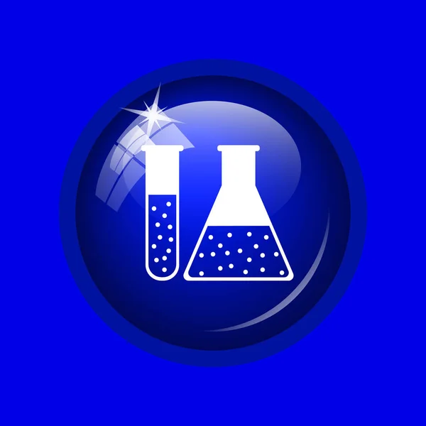 Значок Набору Хімії Кнопка Інтернету Синьому Фоні — стокове фото