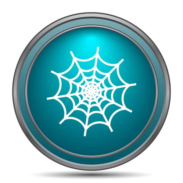 Spider Web Pictogram Internet Knop Witte Achtergrond — Stockfoto