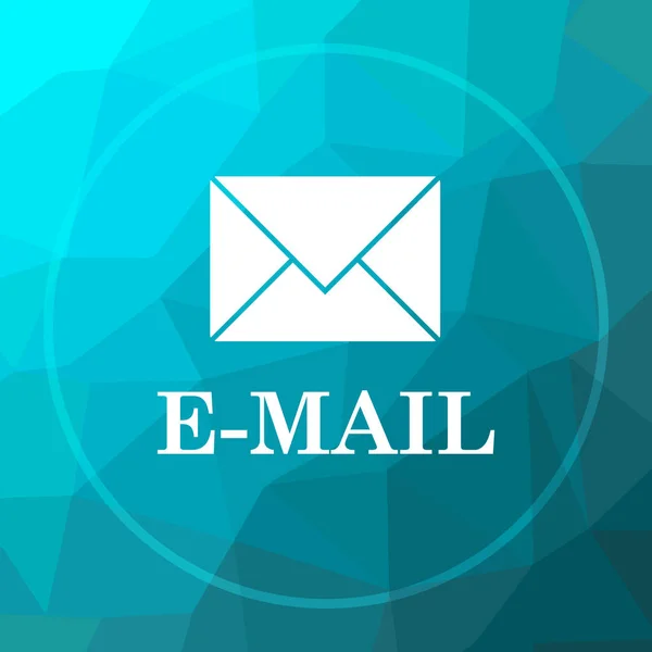 Mail Icon Mail Website Button Blue Low Poly Background — Stock Photo, Image