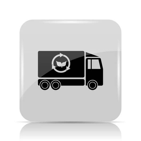 Eco Vrachtwagen Pictogram Internet Knop Witte Achtergrond — Stockfoto