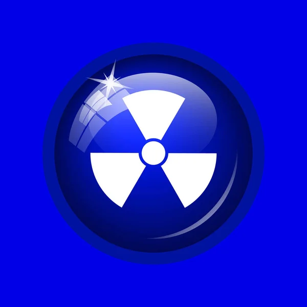 Icona Delle Radiazioni Pulsante Internet Sfondo Blu — Foto Stock
