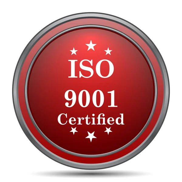 Icona Iso9001 Pulsante Internet Sfondo Bianco — Foto Stock