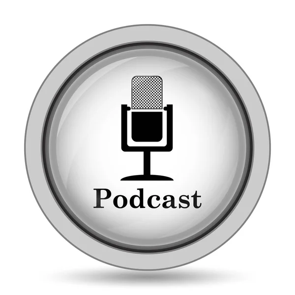 Εικονίδιο Podcast Κουμπί Internet Άσπρο Φόντο — Φωτογραφία Αρχείου