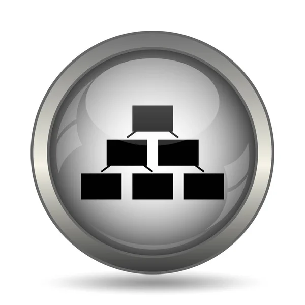 Icono Del Organigrama Botón Del Sitio Web Negro Sobre Fondo —  Fotos de Stock