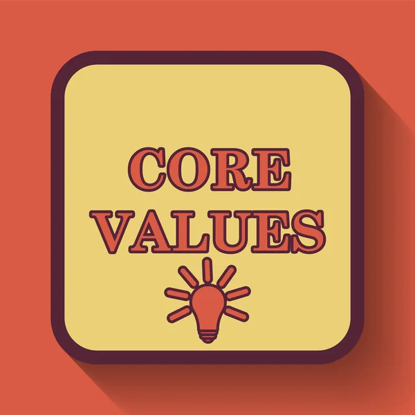 Core values icon, colored website button on orange background