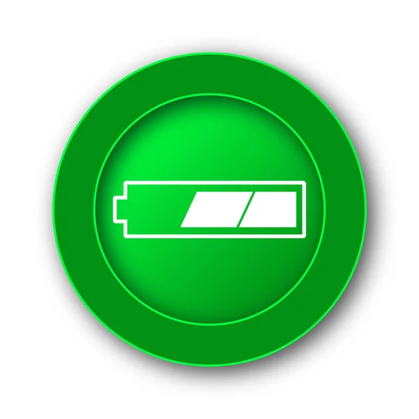 Trzecie Ikony Naładowanej Baterii Przycisk Internet Białym Tle — Zdjęcie stockowe