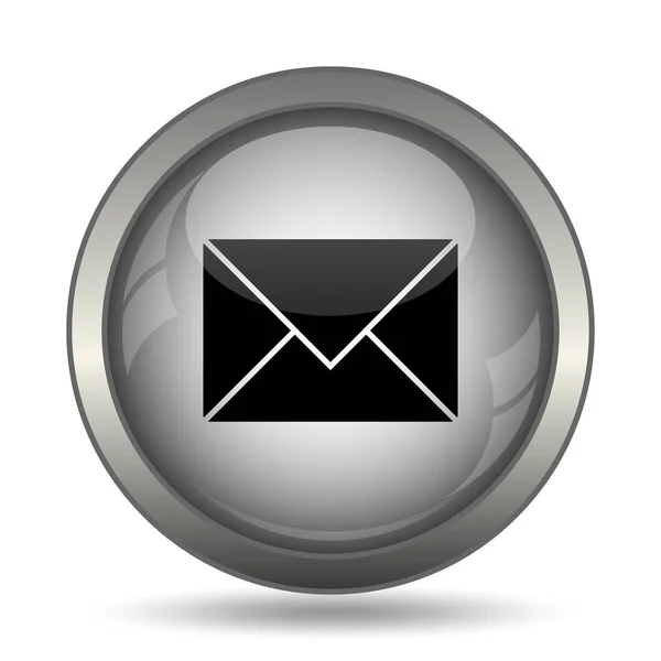 Mail Przycisk Stronie Internetowej Ikona Czarny Białym Tle — Zdjęcie stockowe