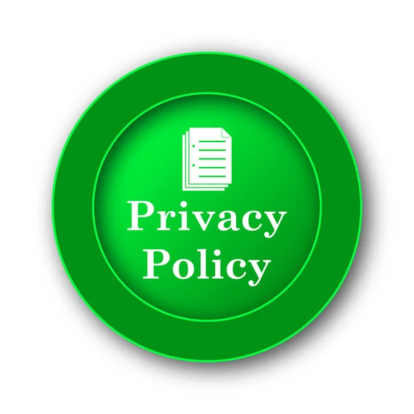 Ícone Política Privacidade Botão Internet Fundo Branco — Fotografia de Stock