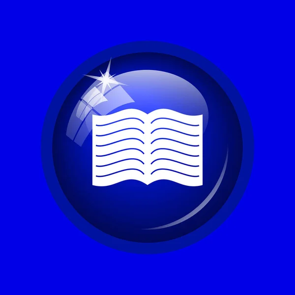 Book Icon Internet Button Blue Background — Stock Photo, Image