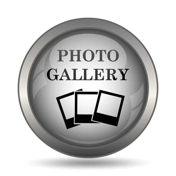 Icono Galería Fotos Botón Del Sitio Web Negro Sobre Fondo — Foto de Stock