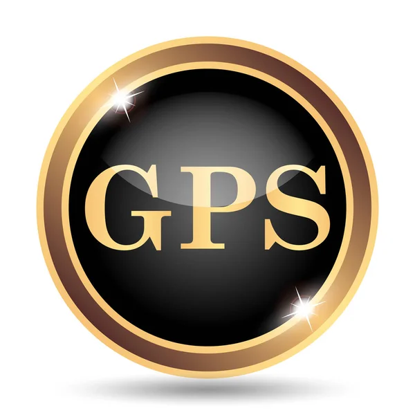 Ícone Gps Botão Internet Fundo Branco — Fotografia de Stock