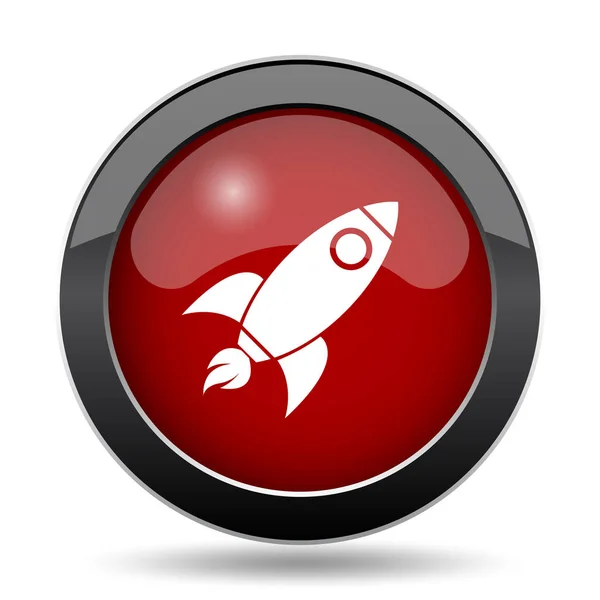 Rocket icon. Internet button on white background