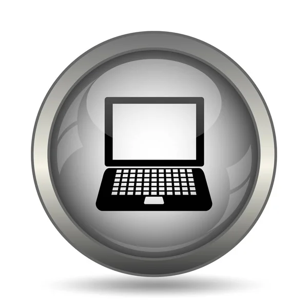 Значок Ноутбука Черная Кнопка Сайта Белом Фоне — стоковое фото