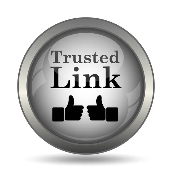 Trusted link icon, black website button on white background