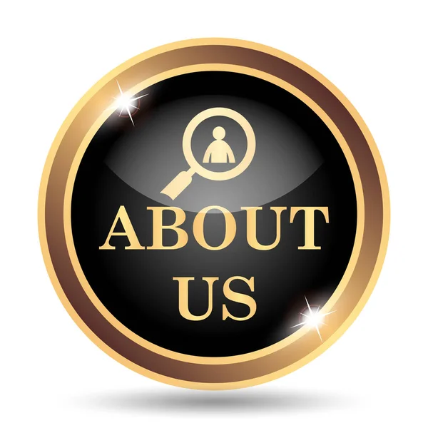 About us icon. Internet button on white background