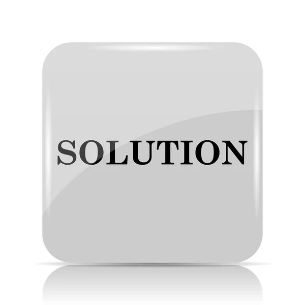 解決策のアイコン 白い背景の上のインター ネット ボタン — ストック写真