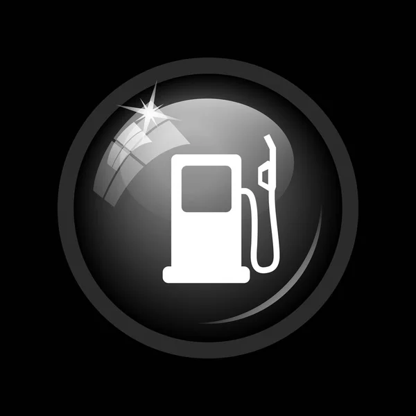 Gas Pump Icon Internet Button Black Background — Stock Photo, Image