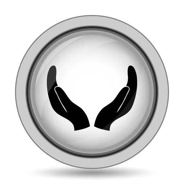 Protecting Hands Icon Internet Button White Background — Stock Photo, Image