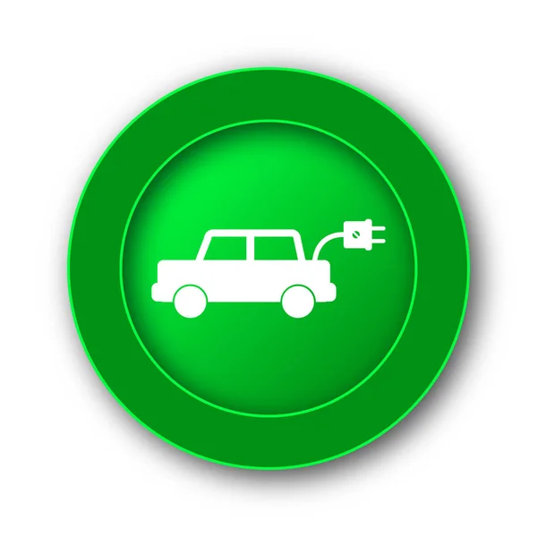 电动车图标 白色背景上的互联网按钮 — 图库照片