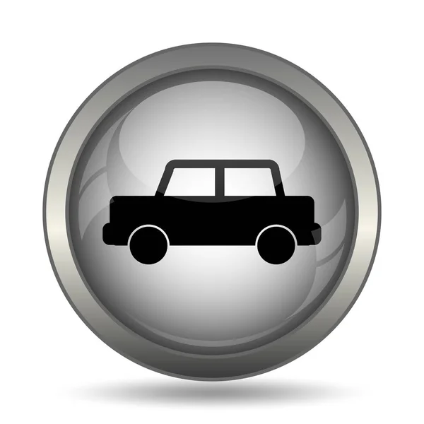 白い背景の上の車アイコン 黒いウェブサイトのボタン — ストック写真