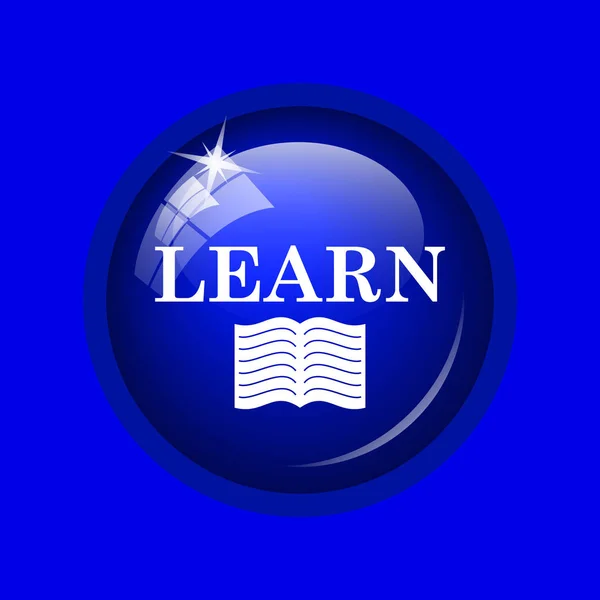 Learn Icon Internet Button Blue Background — Stock Photo, Image