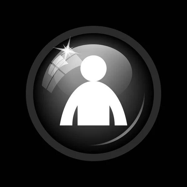 User profile icon. Internet button on black background.