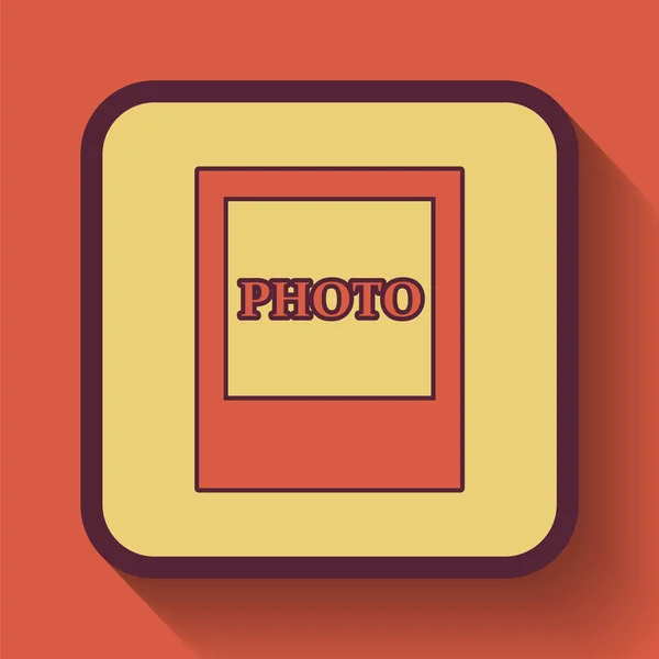 Photo icon, colored website button on orange background