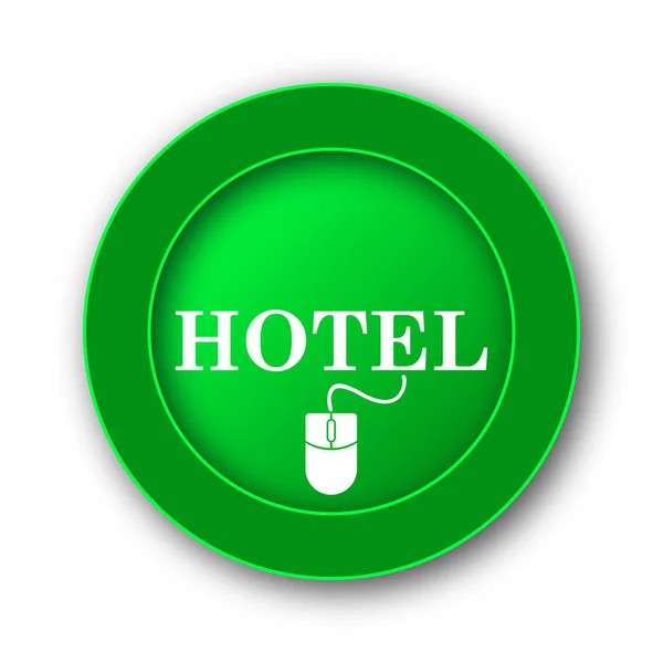 Icona Dell Hotel Pulsante Internet Sfondo Bianco — Foto Stock