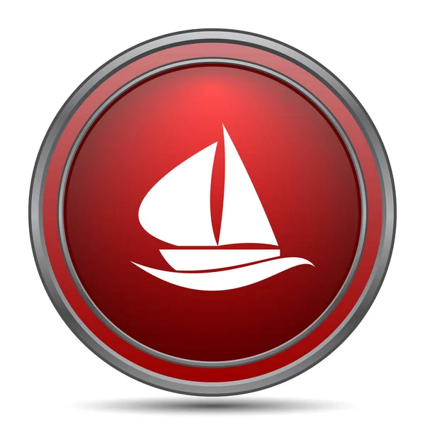 Sailboat Icon Internet Button White Background — Stock Photo, Image