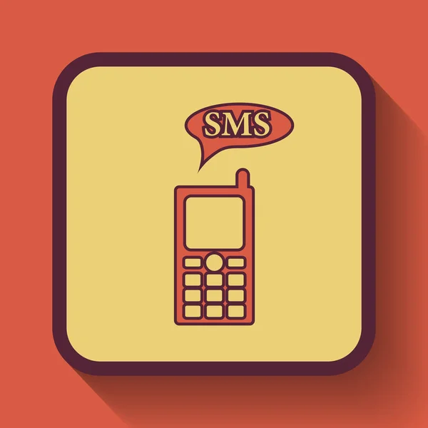 Εικονίδιο Sms Έγχρωμο Κουμπί Ιστοσελίδα Πορτοκαλί Φόντο — Φωτογραφία Αρχείου