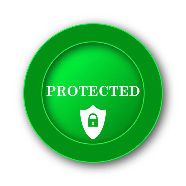 Protected Icon Internet Button White Background — Stock Photo, Image