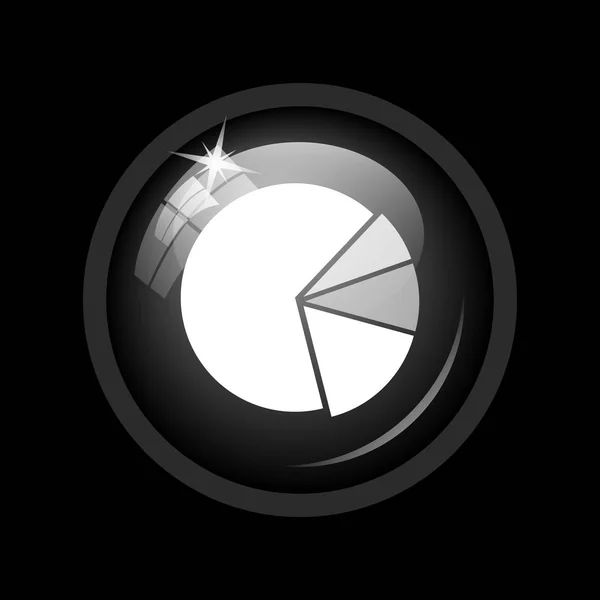 Chart Pie Icon Internet Button Black Background — Stock Photo, Image