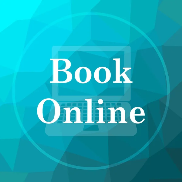 Book Online Icon Book Online Website Button Blue Low Poly — Stock Photo, Image