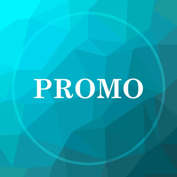 Ícone Promocional Botão Site Promocional Azul Baixo Fundo Poli — Fotografia de Stock