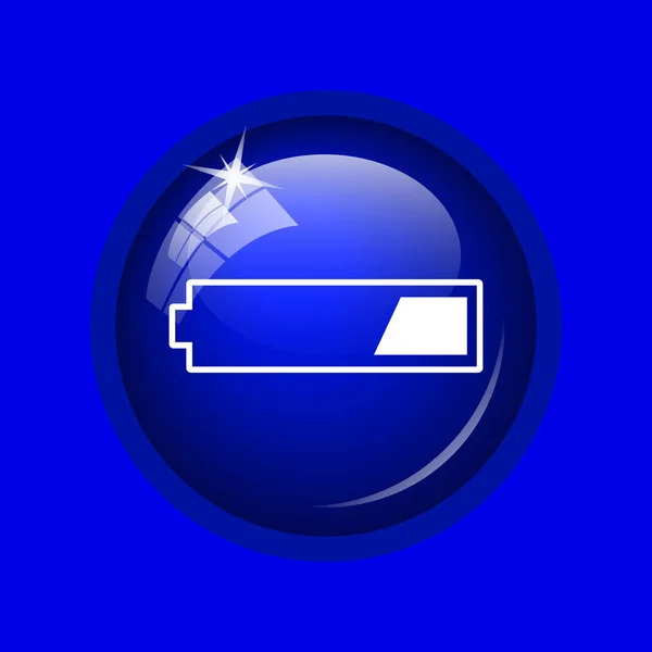 1 third charged battery icon. Internet button on blue background.