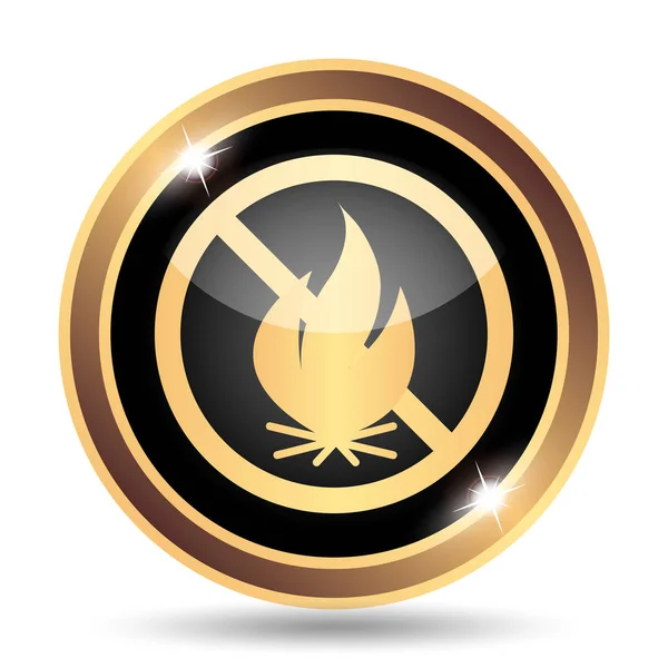 Fire Forbidden Icon Internet Button White Background — Stock Photo, Image