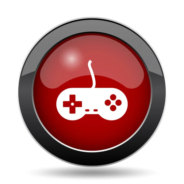 ゲームパッド アイコン 白い背景の上のインター ネット ボタン — ストック写真