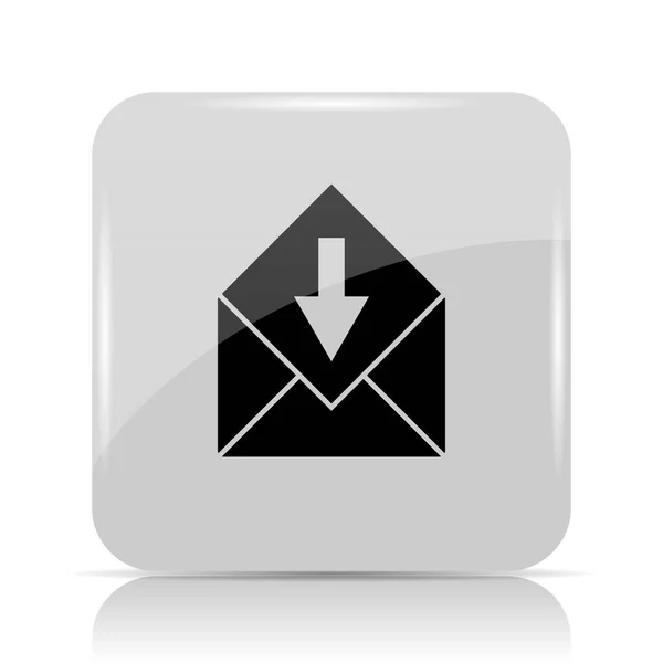 Ontvangen Mailpictogram Internet Knop Witte Achtergrond — Stockfoto