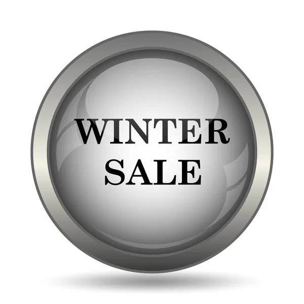 Winter Sale Icon Black Website Button White Background — Stock Photo, Image