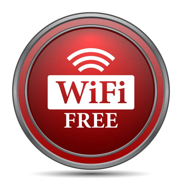 Ícone Livre Wifi Botão Internet Fundo Branco — Fotografia de Stock