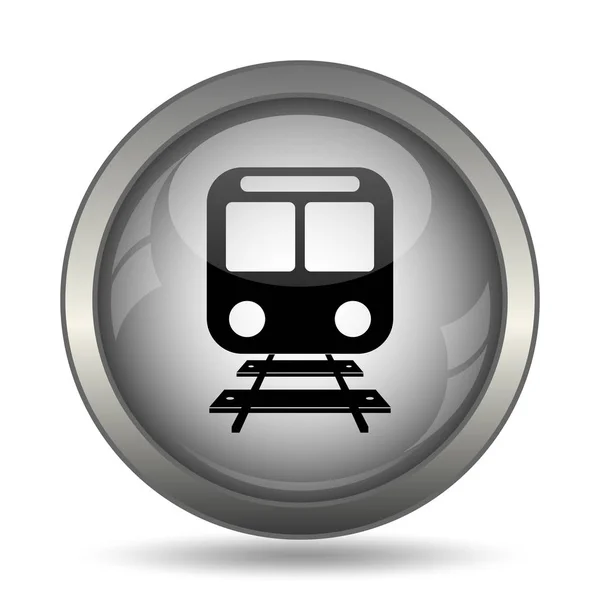 火车图标 黑色网站按钮白色背景 — 图库照片