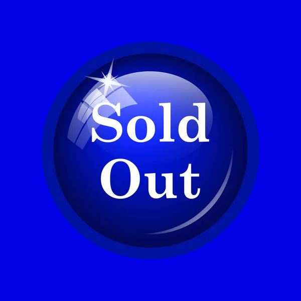 Sold out icon. Internet button on blue background.