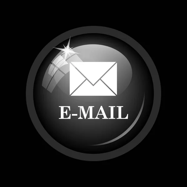 E-mail icon. Internet button on black background.