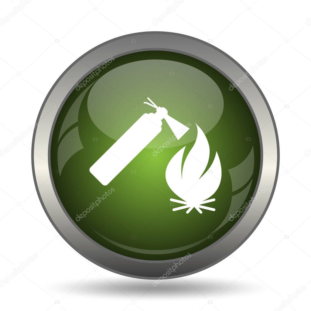 Fire icon. Internet button on white background.
