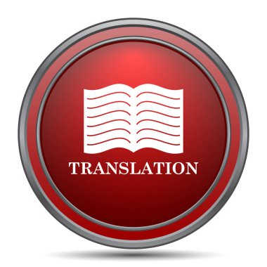 Çeviri kitap simgesi. Beyaz arka plan üzerinde Internet düğmesi
