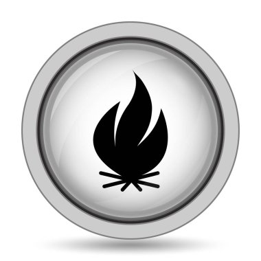 Yangın simgesi. Beyaz arka plan üzerinde Internet düğmesi