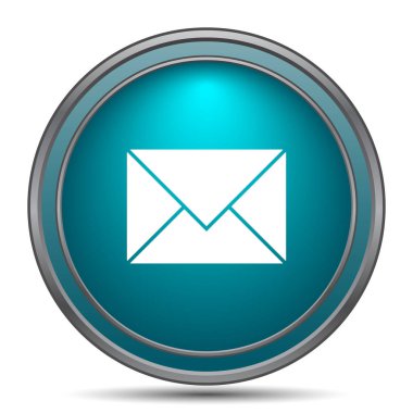 E-posta simgesi. Beyaz arka plan üzerinde Internet düğmesi