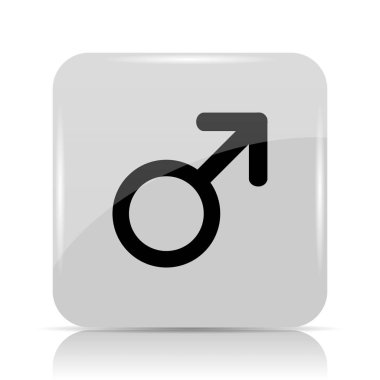 Erkek işareti simgesi. Beyaz arka plan üzerinde Internet düğmesi