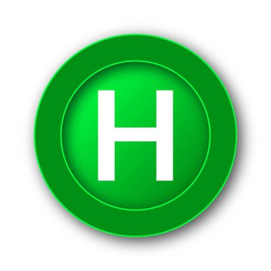 Hastane simgesi. Beyaz arka plan üzerinde Internet düğmesi